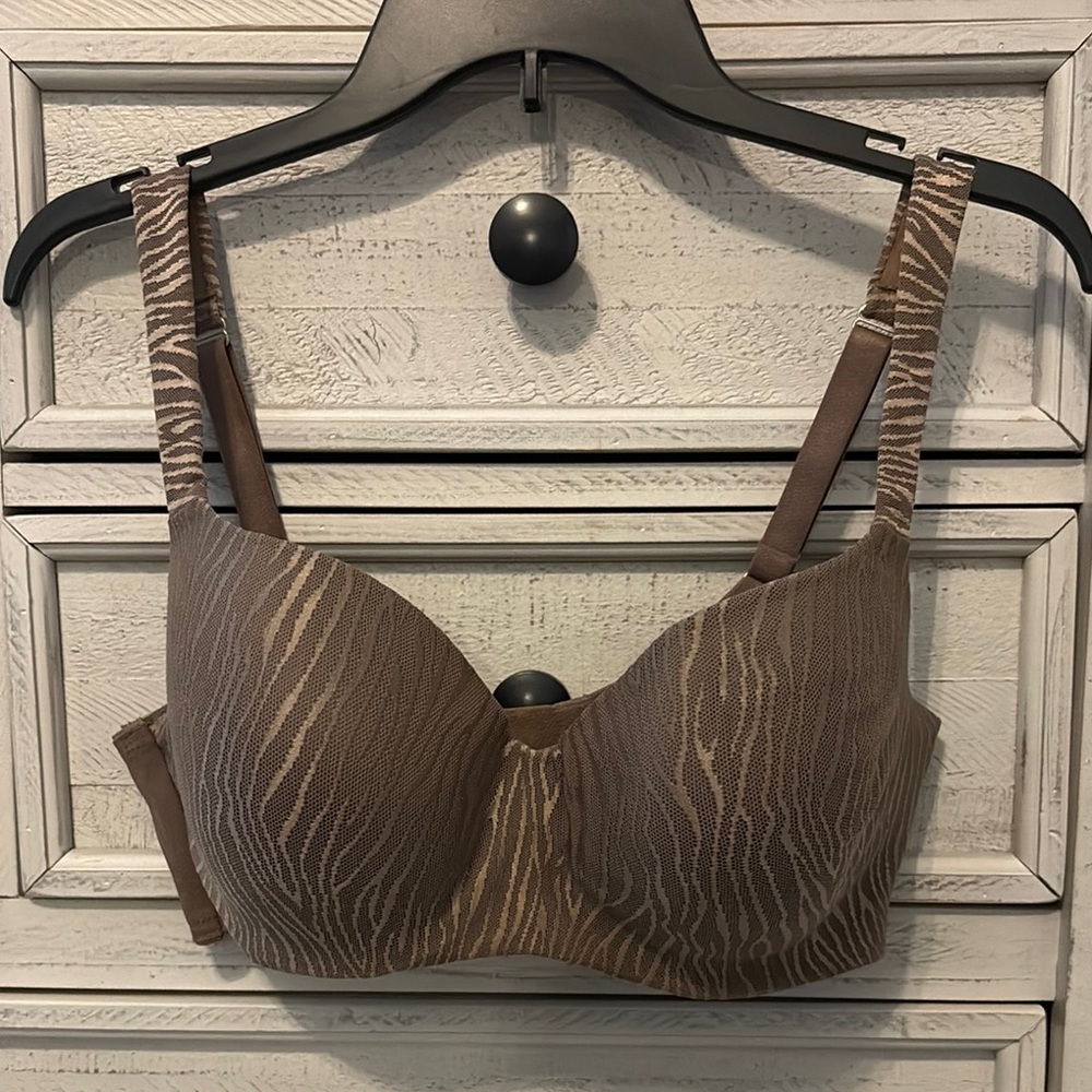 Ambrielle Brown Patterned Women's Intimate Bra